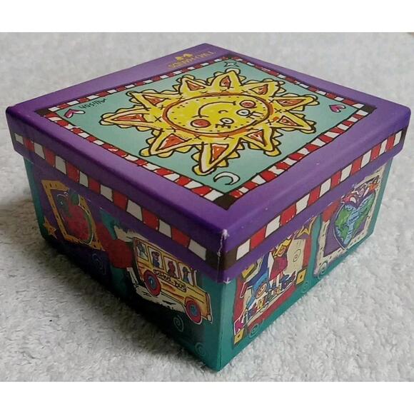 Vintage Signed Two Hands Moon & Stars Dangling Earrings Support Dev Delayed - Picture 4 of 7